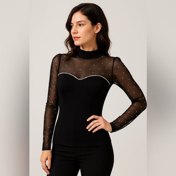 Glamour Shine Mesh Top - Picture 5 of 11